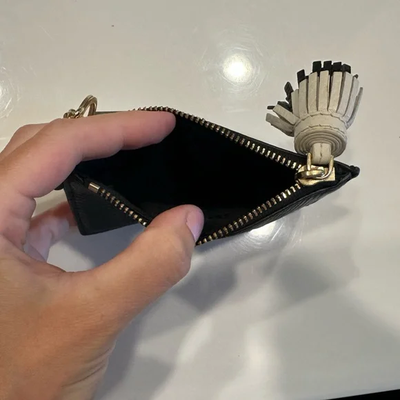 Tory Burch Black and White Key & Card Holder - Picture 3 of 4